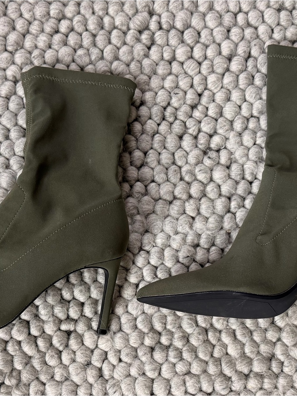 BNWOT Bershka Olive Green Stiletto Sock Boots